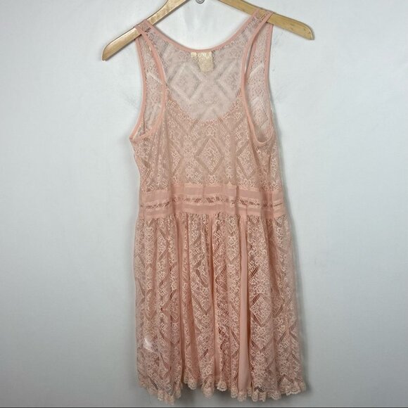 Anthropologie Eloise St. Regis Pink Slip Dress Size Small Lace Sheer Floral Boho - Picture 5 of 10